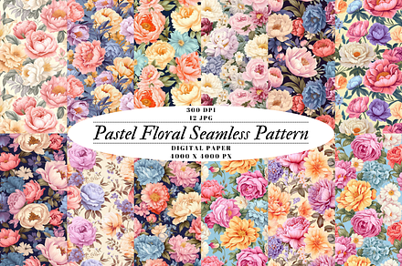 Pastel Flowers Seamless Pattern