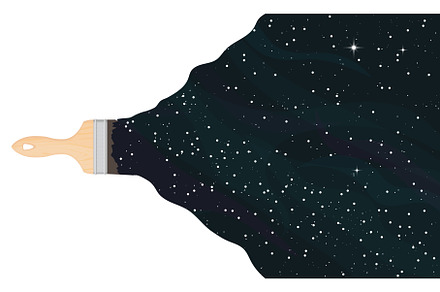Paint brush and space, an Education Illustration by SkyVectors