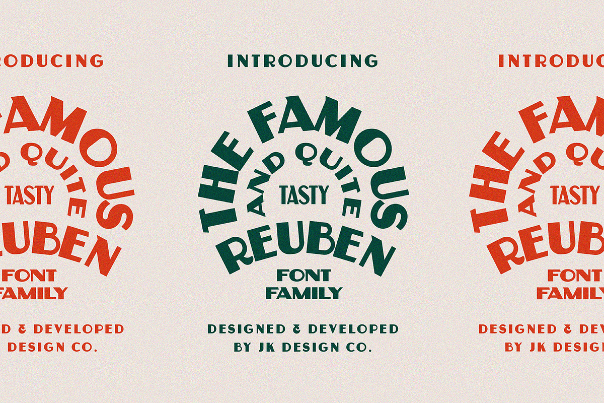 Reuben - A Vintage Display Font, a Sans Serif Font by JK Design Co. (Photo 5 of 8)