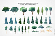 watercolor landscape creator clipart, a Decorative Illustration by LyubovZaytseva (Thumbnail 6 of 27)