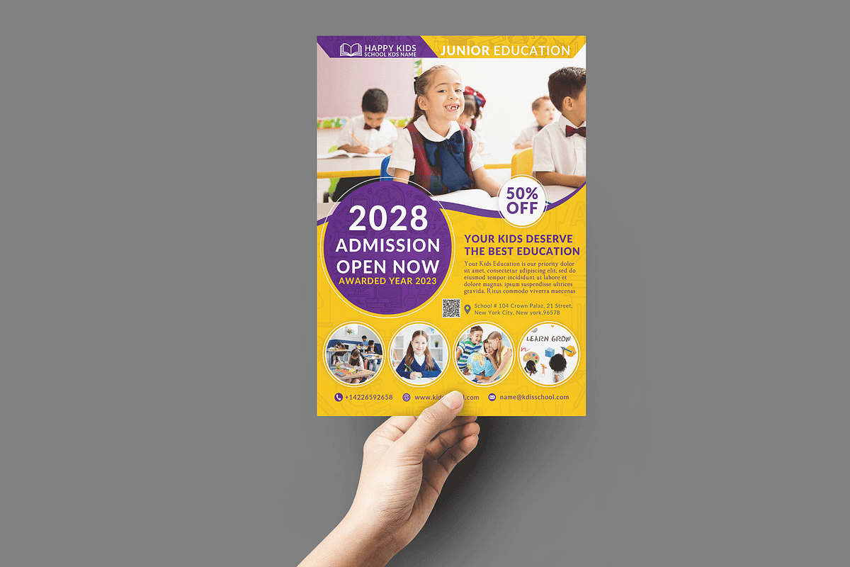 Kids Education Flyer, a Flyer Template by Ample Rising