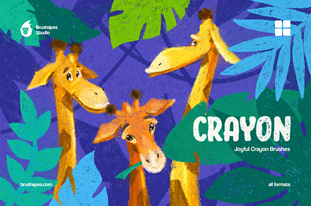 Joyful Crayon Multi App Brushes, a Brush Add-On by brushapes.com
