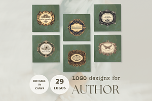 Vintage logo template for authors
