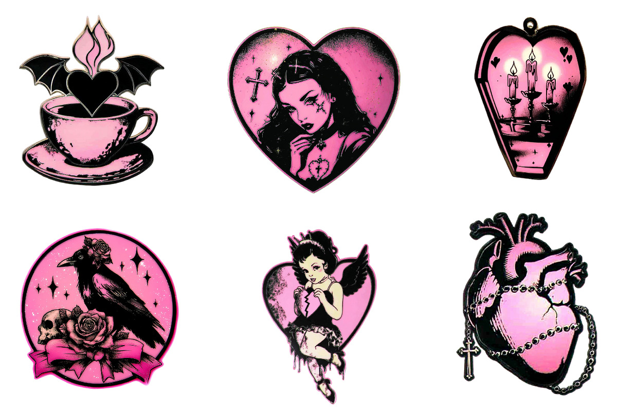 Vintage Goth Valentine Gothic Clip A, an Illustration by designcity5 (Photo 2 of 5)