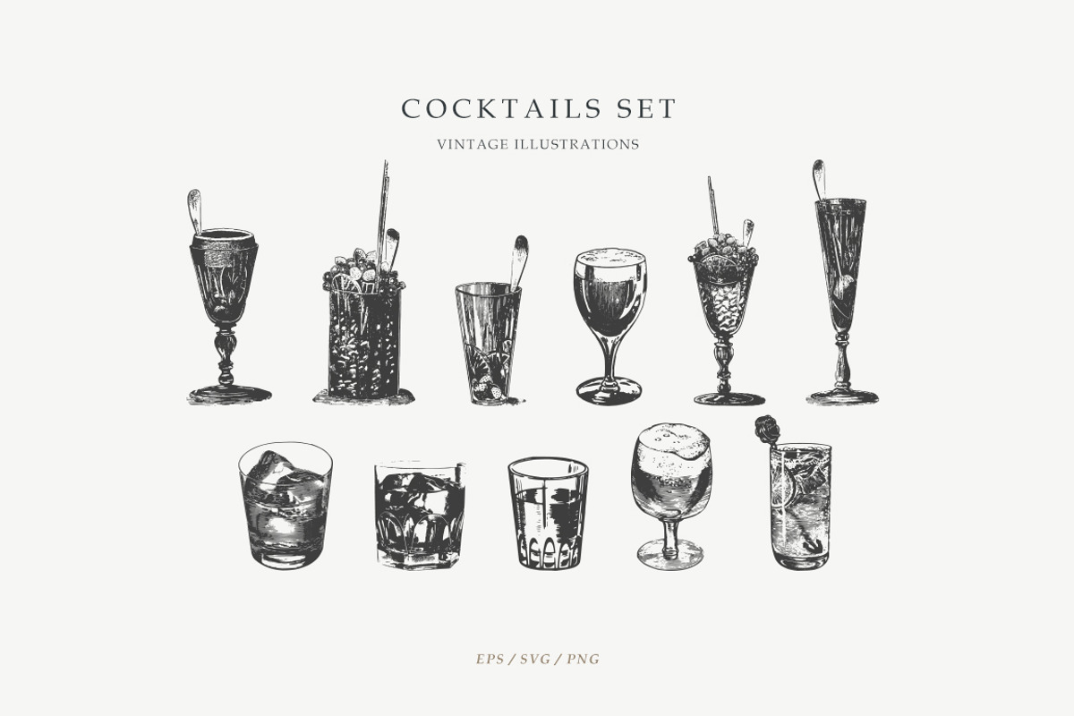 Vintage Cocktails, a Food Illustration by Retro Machine (Photo 6 of 7)
