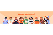 Halloween kids set, banner, posters, a Person Illustration by PaperTrident (Thumbnail 2 of 7)