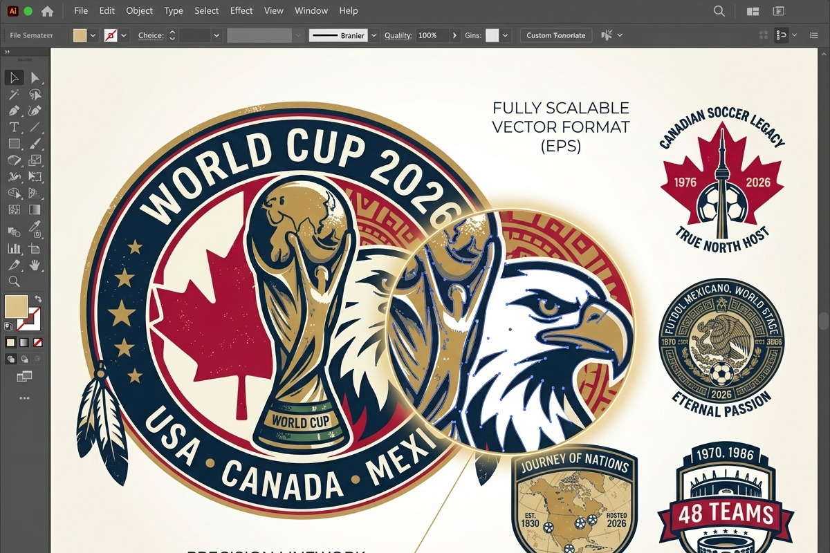 World Cup 2026 Soccer Badge EPS Set, an Object Graphic by NH graphic (Photo 3 of 4)