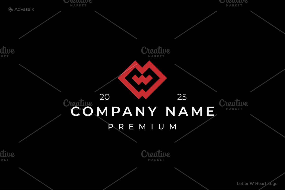 Letter W Heart Logo, a Branding & Logo Template by Advateik ™ (Photo 2 of 2)
