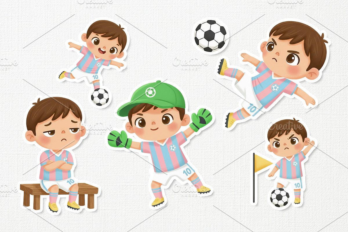 Friendly Soccer Kid Cute Cartoon, a Sport Illustration by Gohsantosa (Photo 4 of 4)