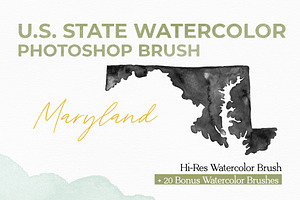 Maryland US Watercolor PS Brush