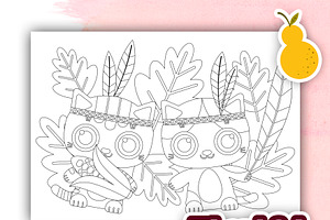 Kitten Thankful Day Coloring Pages