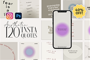 120 Aesthetic Instagram Quotes, a Social Media Template by TheFisherCreative (Thumbnail 1 of 15)