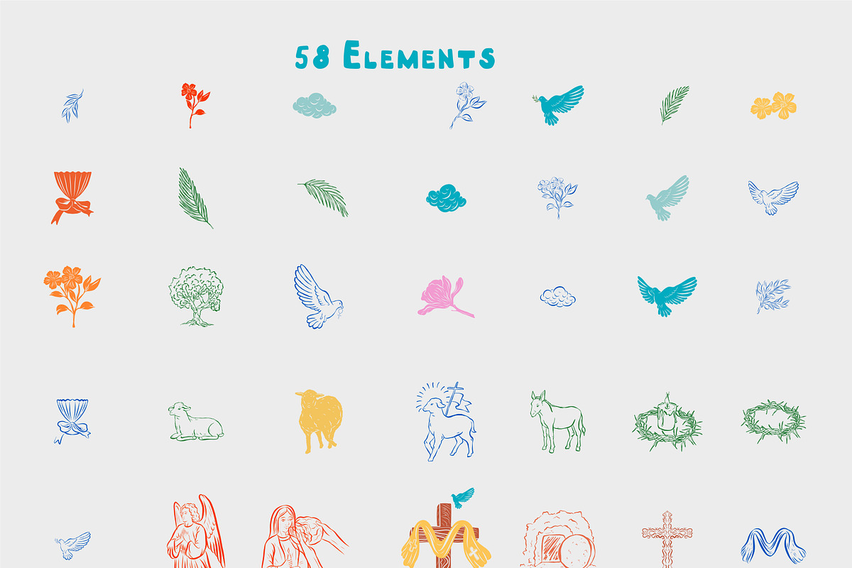 Christian Easter Clipart, Patterns, a Decorative Illustration by Anada Arty (Photo 6 of 9)