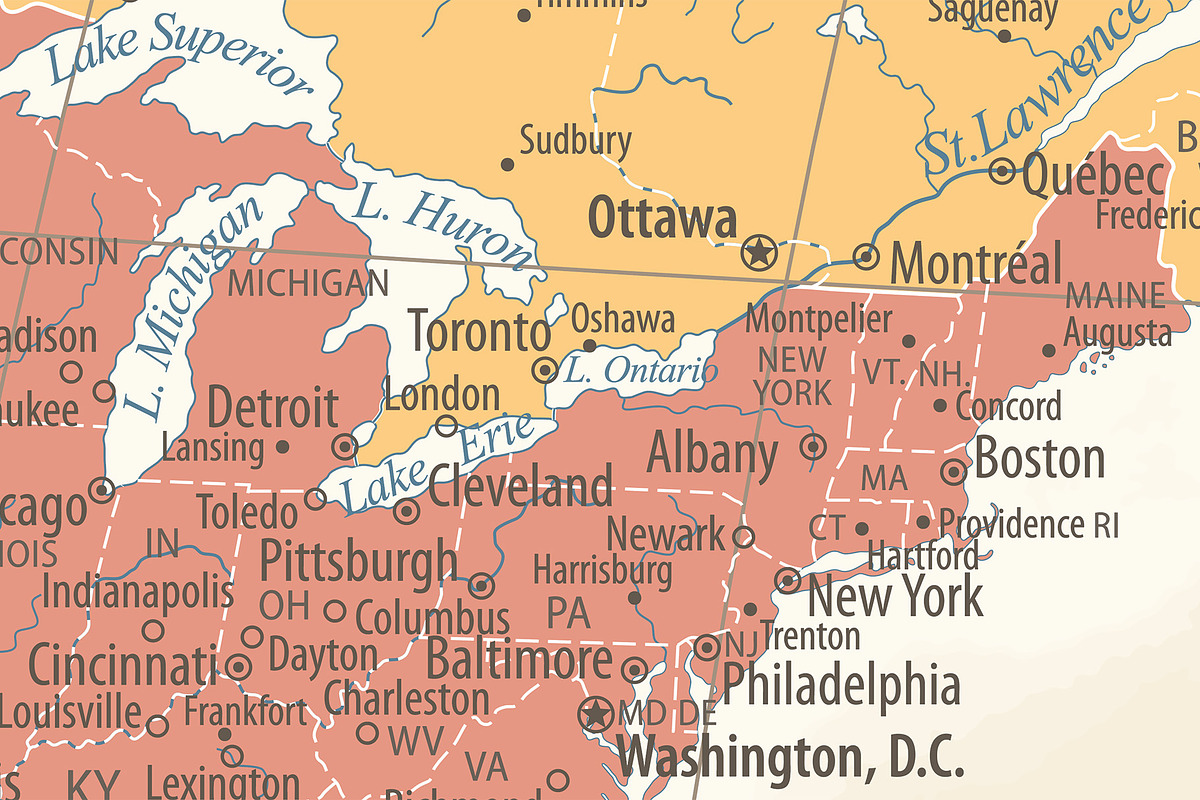 World Map Vector. Political Worldmap, an Education Illustration by PorcuPen Works (Photo 3 of 6)