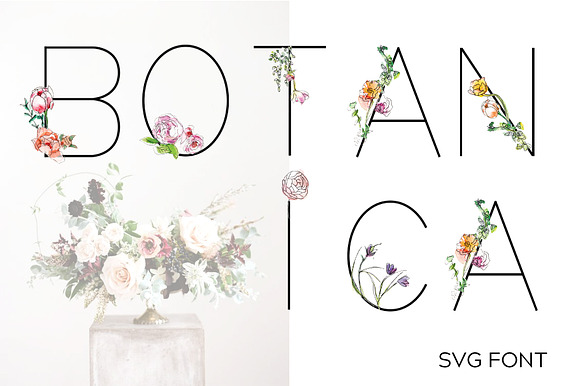 Flower Watercolor Font preview 8