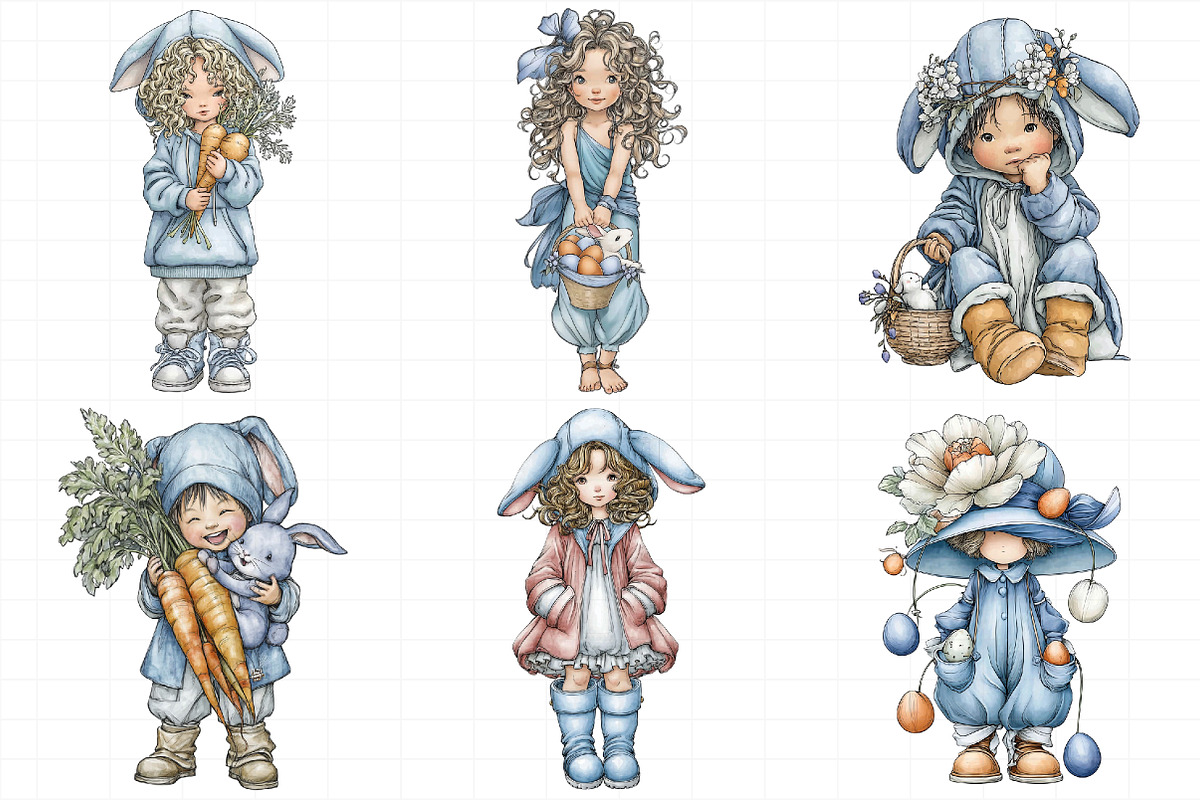 Whimsical Easter Girl Clipart, an Illustration by Daily.Designs (Photo 5 of 7)