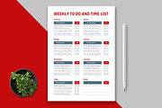 Weekly Planner And Time List, a Stationery Template by MightyDesign (Thumbnail 1 of 8)