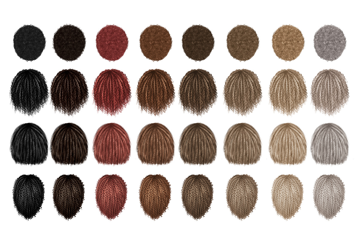 Curly hair clipart, an Illustration by Elenbushe (Photo 7 of 7)