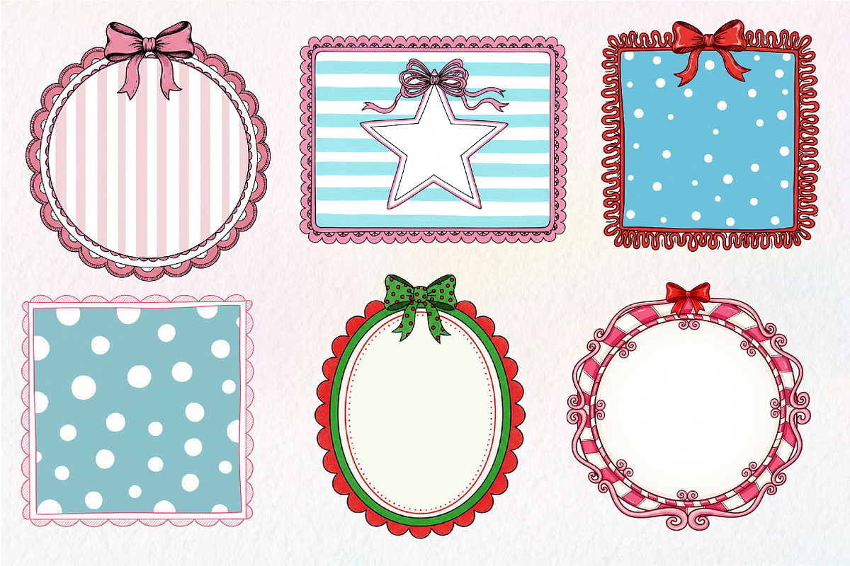 Christmas Coquette Frame Clipart, an Illustration by Dream Creation (Photo 3 of 4)