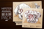 Hipster animals - set 2, an Animal Illustration by iriskana (Thumbnail 1 of 4)