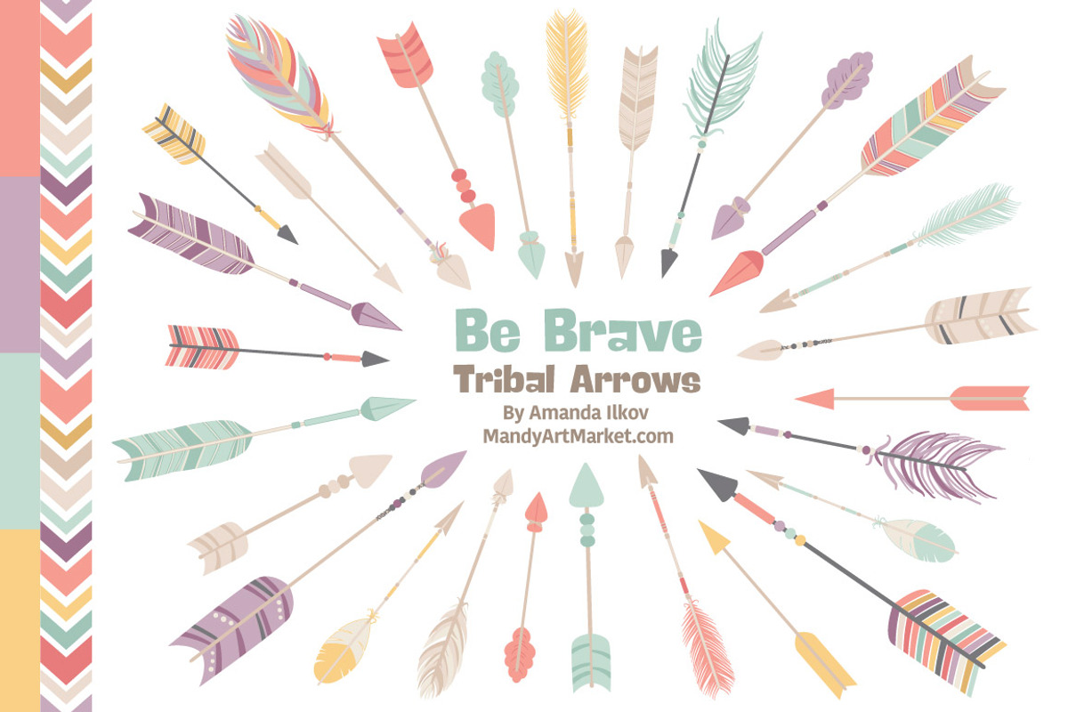 Vintage Girls Tribal Arrow Clipart, an Illustration by Amanda Ilkov (Photo 1 of 4)