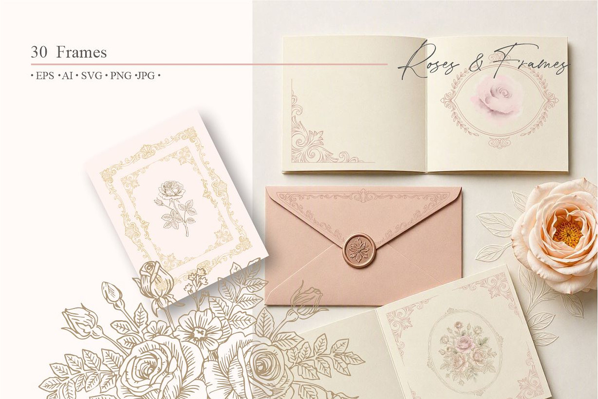Roses and Frames, a Pattern Graphic by Collection by VY (Photo 5 of 10)