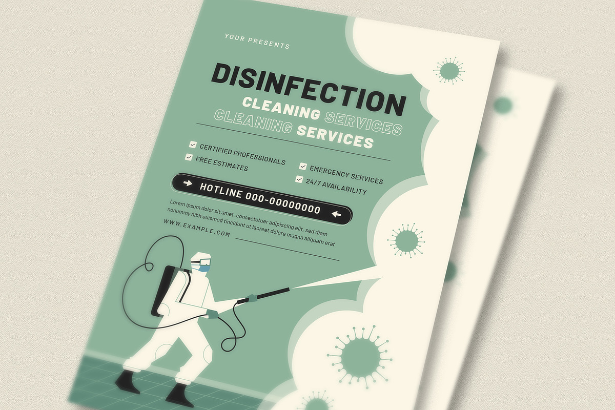 Disinfection Service Flyer Set, a Flyer Template by graphicook