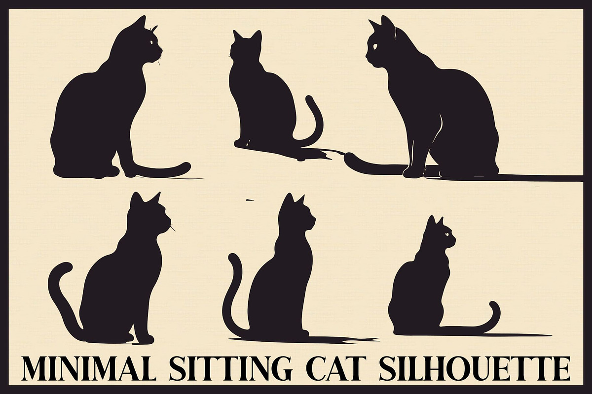 Minimal Sitting Cat Bundle, an Illustration by abu67222 (Photo 1 of 7)