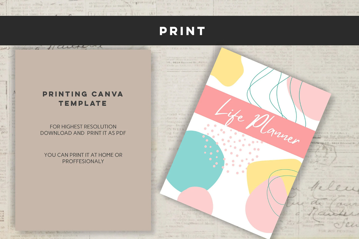 Printable Life Planner Template, a Stationery Template by Design House (Photo 7 of 9)