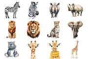 Watercolor Safari Animals, an Illustration by Design Market (Thumbnail 2 of 3)