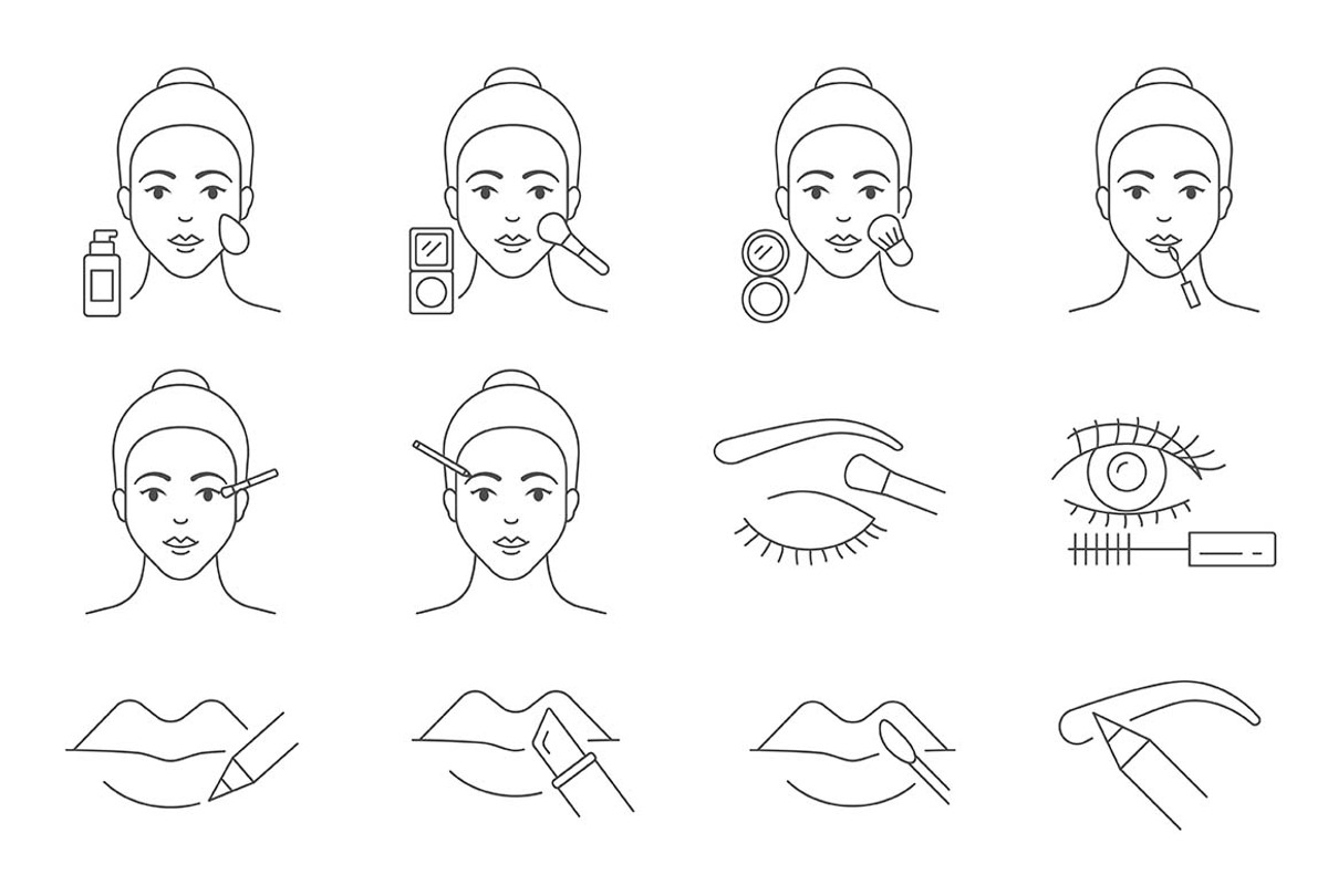 Makeup icons, an Outline Icon by mayrum (Photo 2 of 3)