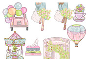 Summer In Paris Clipart, an Illustration by GlamArtZhanna (Thumbnail 2 of 4)