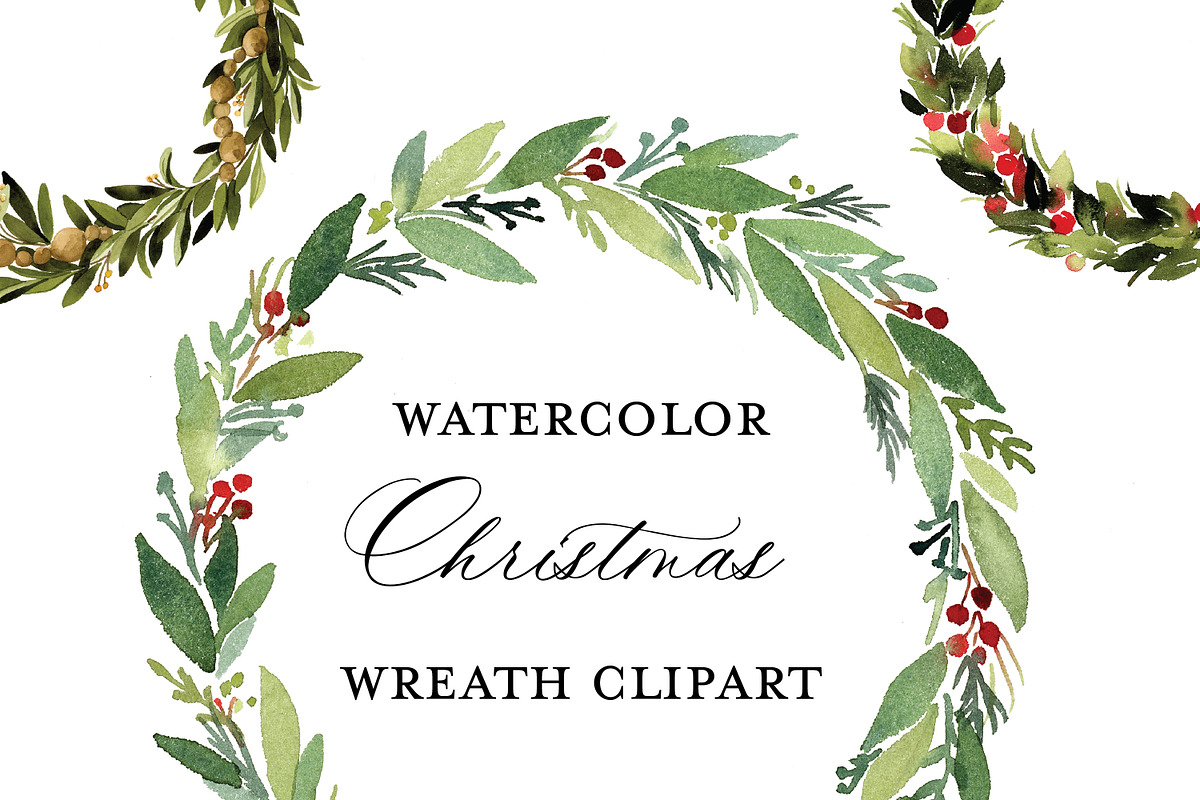 Christmas Holiday Wreaths, a Graphic by Lavender And Sea (Photo 1 of 3)