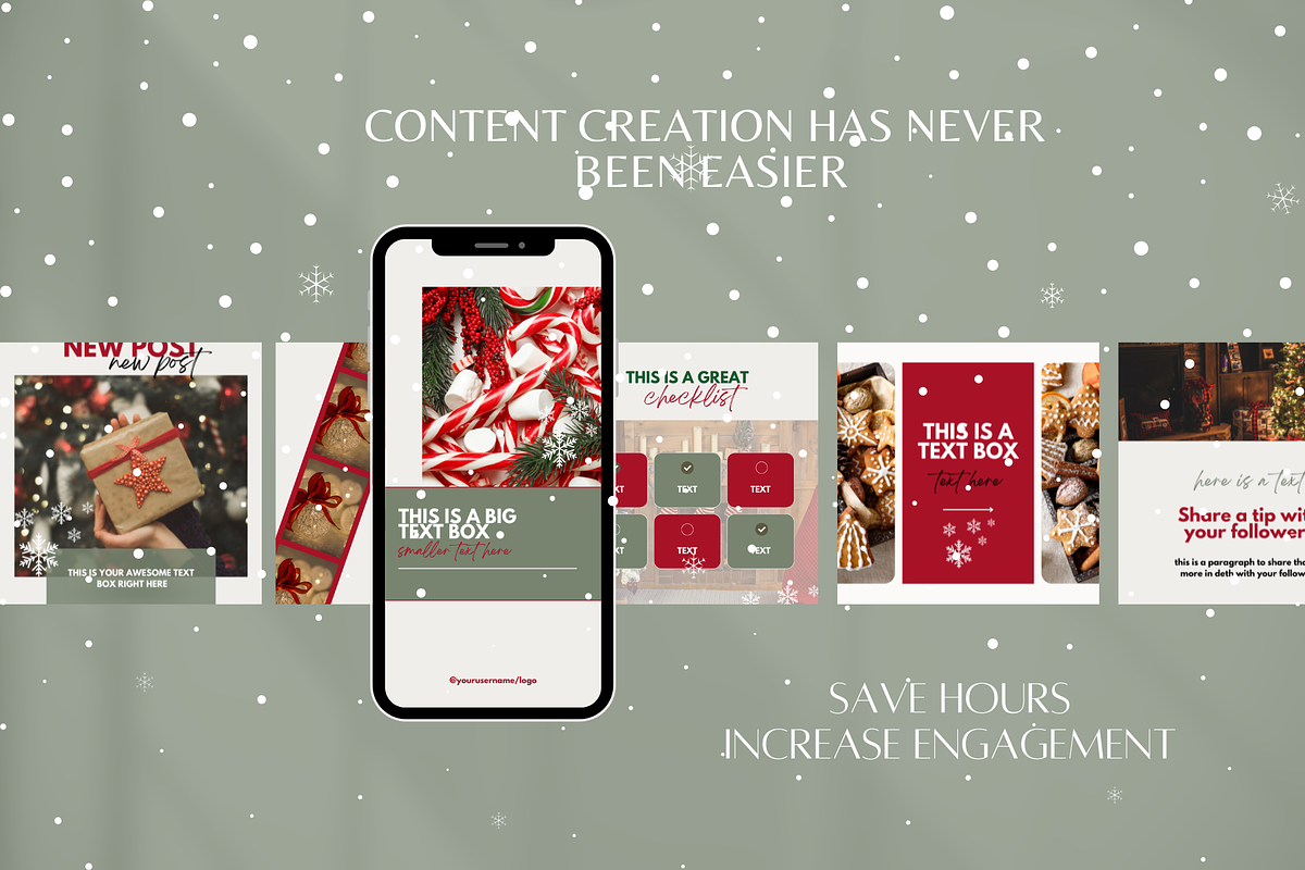 Christmas Instagram Templates, a Social Media Template by SociallyyCreative (Photo 8 of 10)