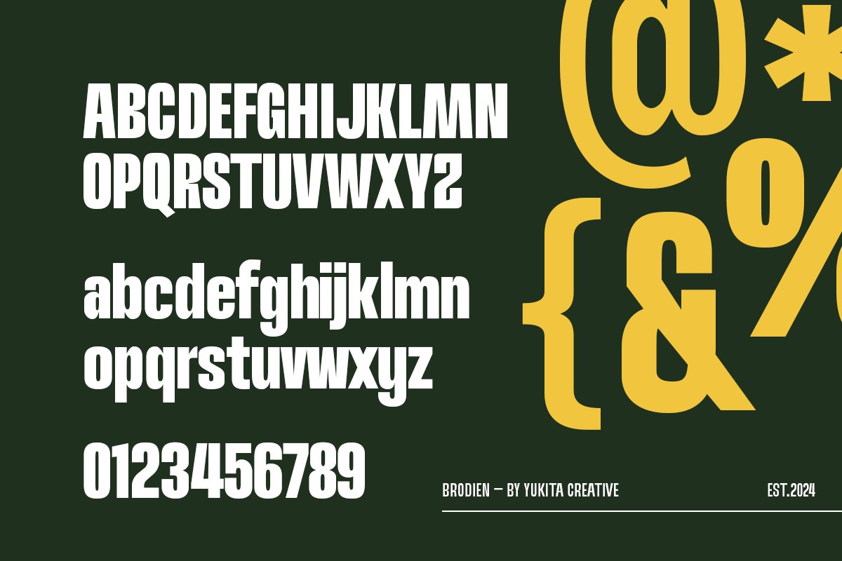 Brodien Condensed Font, a Sans Serif Font by Yukita Creative (Photo 8 of 12)