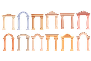 Cartoon ancient roman arches. Stone, an Object Illustration by Valerie Bodnar