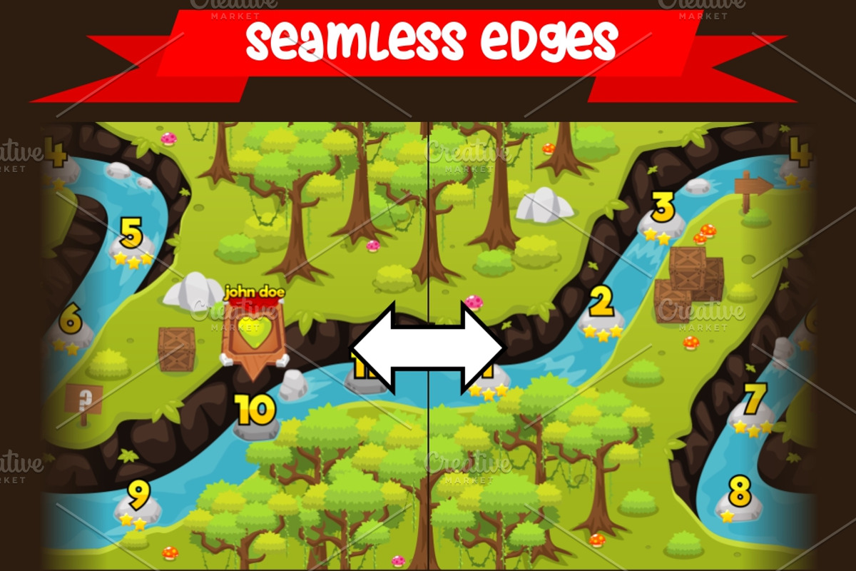 Game Level Map Pack - Horizontal, an Illustration by pzUH (Photo 8 of 8)
