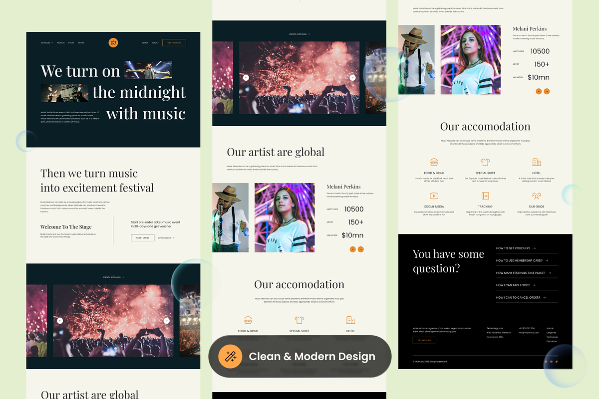 Music Festival Landing Page, a Landing Page Template by SLAB! Design (Photo 3 of 5)