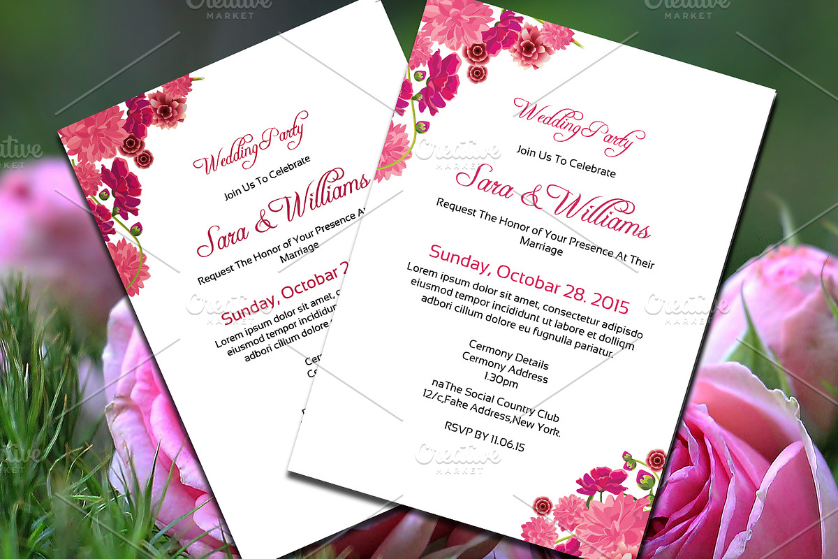 Wedding Party Invitation Card, an Invitation Template by retrographix