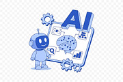 AI Technology & Machine Learning, a Technology Illustration by Partikusi Design (Thumbnail 2 of 3)