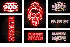 PSD Electric Editable Text Effect