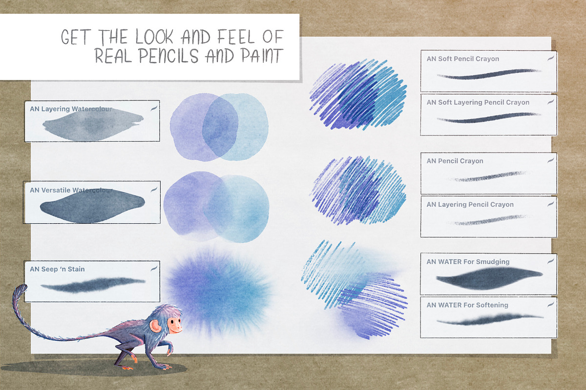 Pencil, Paint & Paper for Procreate, a Brush Add-On by UPROOT (Photo 7 of 9)