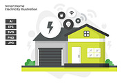 Smart Home Electricity Illustration, a Technology Illustration by erifqizeicon (Thumbnail 1 of 3)