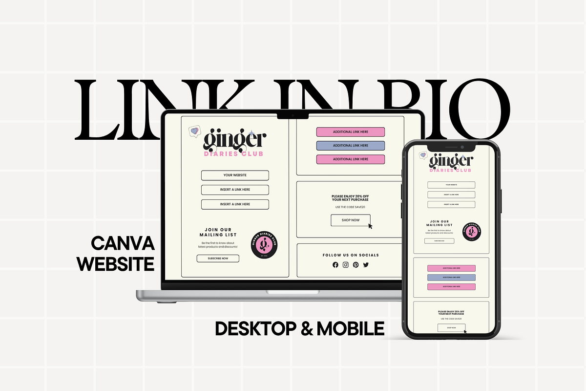 Canva Link In Bio Template, a Landing Page Template by Anna Design Studio (Photo 1 of 11)