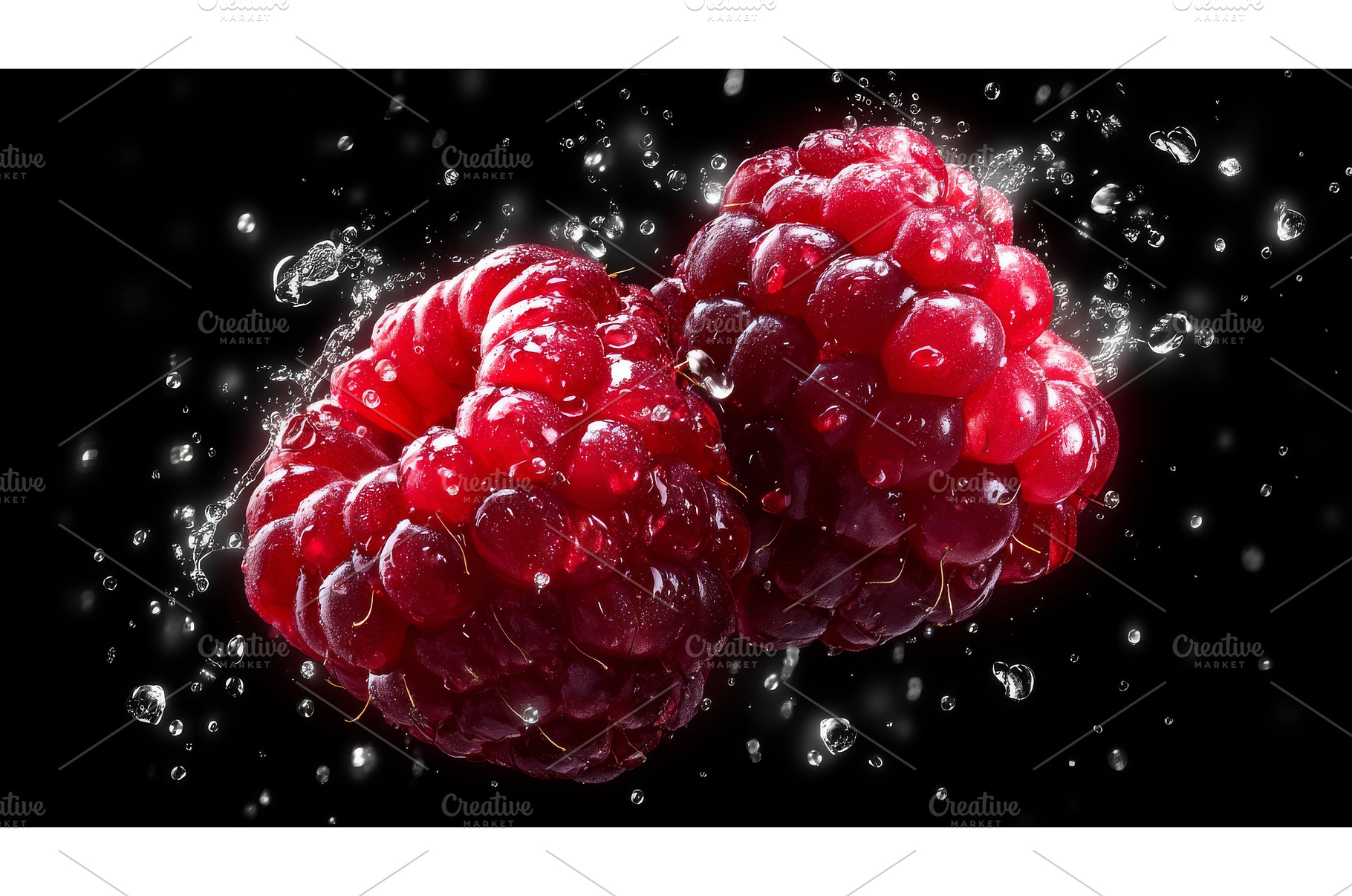 Raspberries accentuated by, an Abstract Photo by ZinetroN