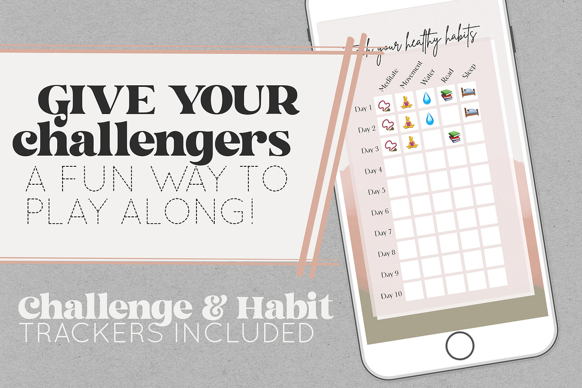 Wellness Challenge Instagram Kit, a Social Media Template by Ashley Alexandra Design (Photo 6 of 8)