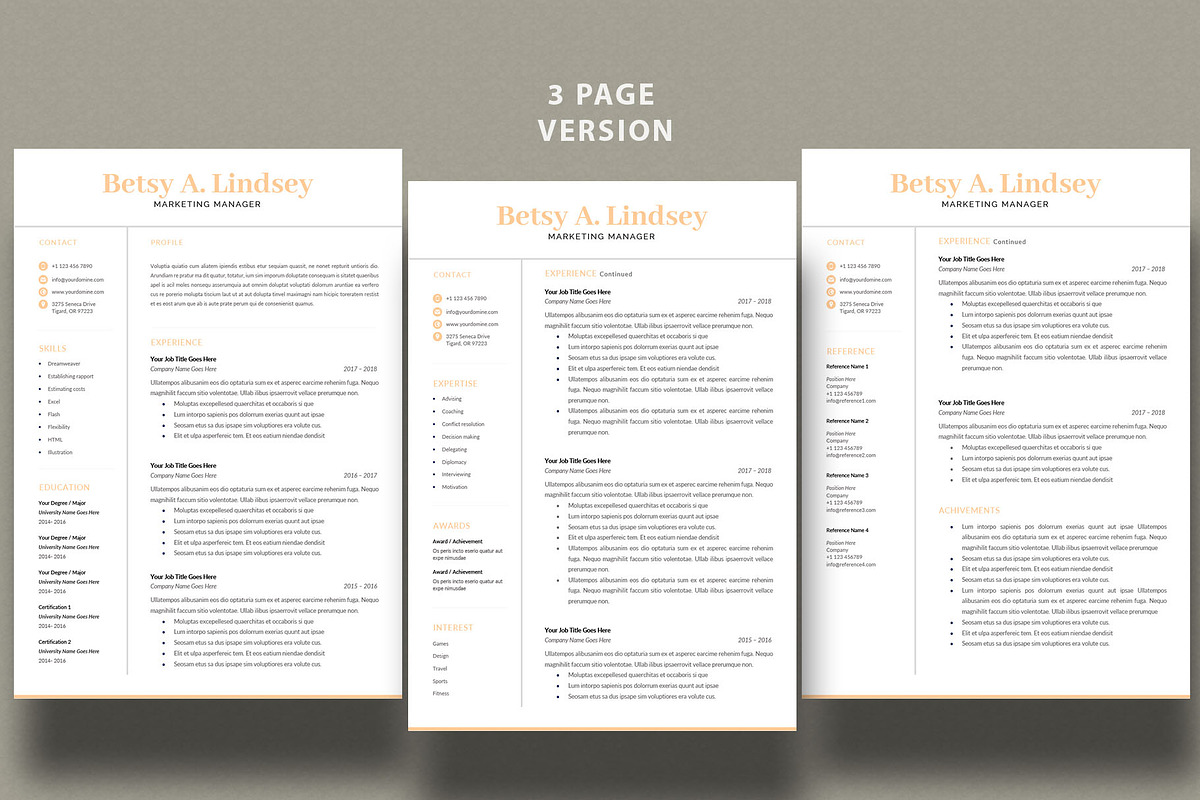 Resume Template | CV Template, a Resume Template by Advaita Printables (Photo 3 of 4)