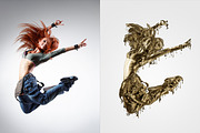 Droping Gold Photoshop Acion preview 3