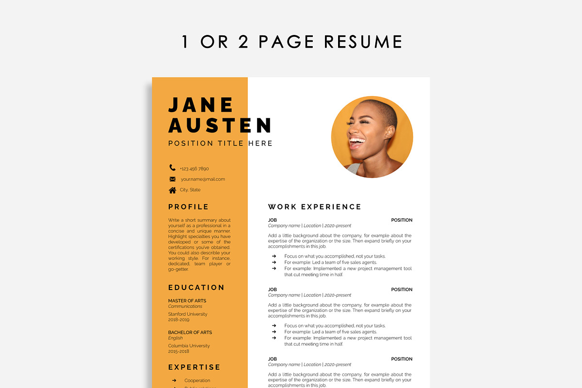 Creative Resume Template With Photo, a Resume Template by DesignStudioTeti (Photo 4 of 9)