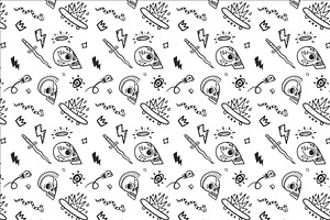 Old School Tattoos Vector Pattern